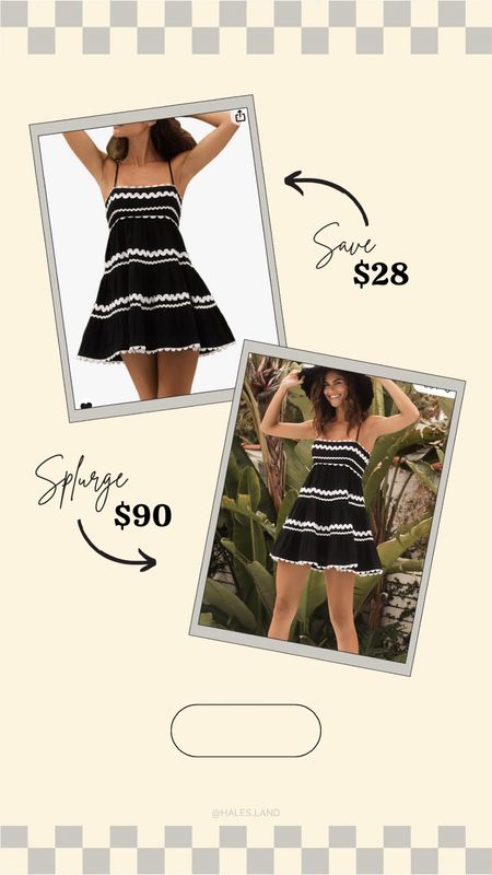 Save or splurge, scallop trim dress, black and white mini dress 

#LTKSeasonal #LTKstyletip #LTKfindsunder100