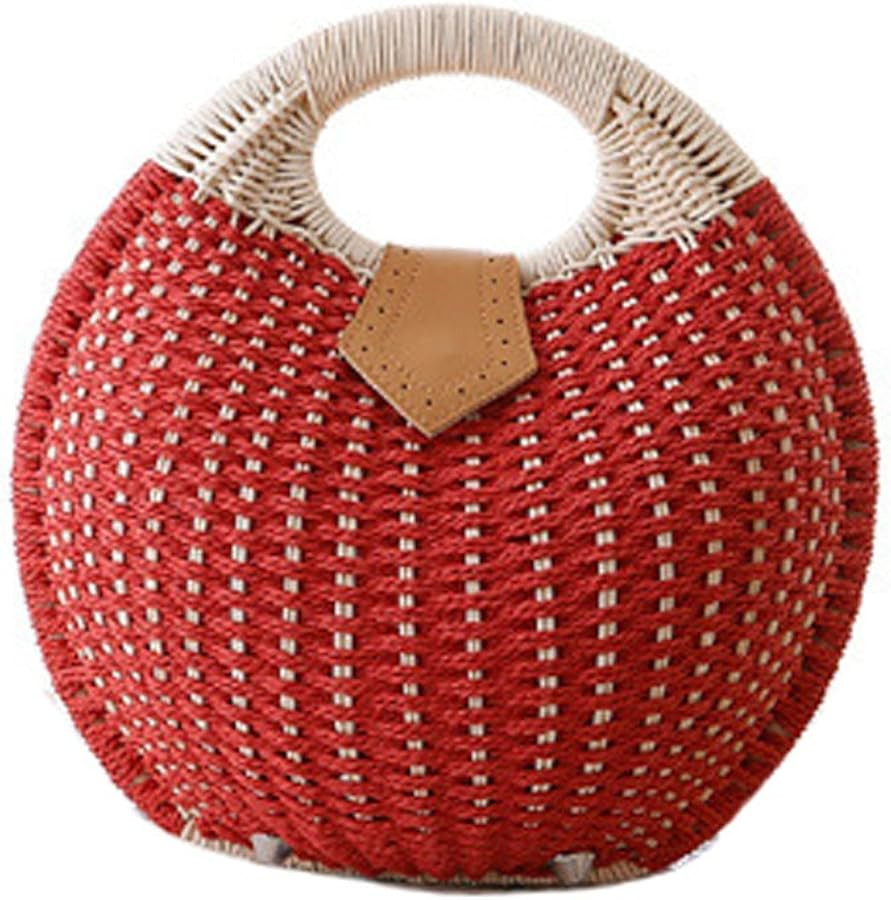 TONWHAR® Lady's Stylish Shell Shape Straw Tote Handbag Rattan Beach Bag | Amazon (US)