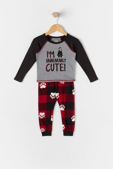 Baby Fammy Jammies 2-Piece Unbearably Cute Graphic Top And Printed Bottom Pajama Set | Urban Planet