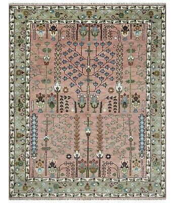 Hand Knotted Pink Beige 5x8, 6x9, 8x10, 9x12, 10x14, 12x15 Wool Area Rug | CP684 | eBay US