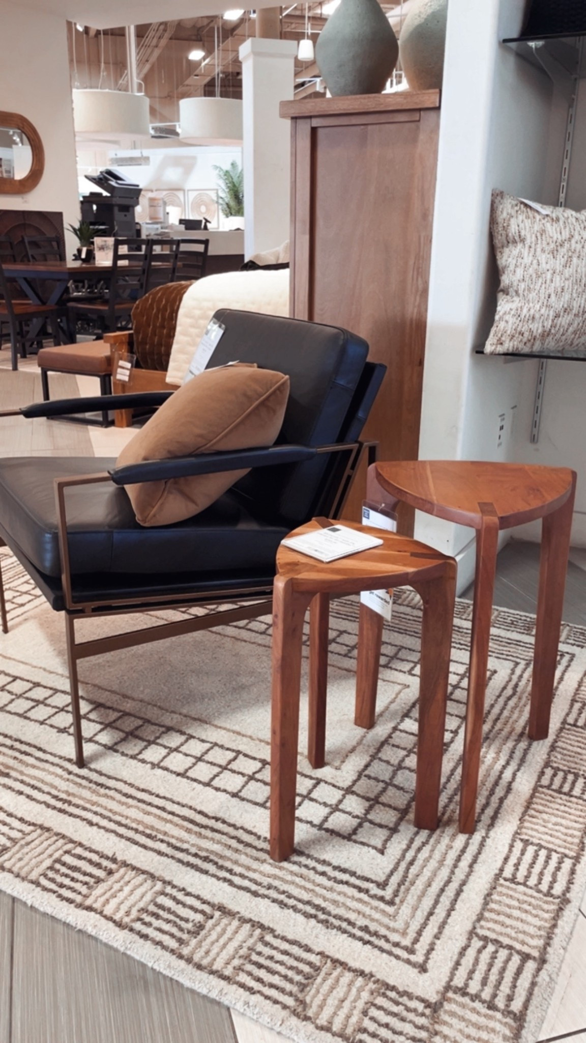 I’m loving this mid century modern leather side chair and the two nesting side tables! Perfect for a home decor refresh. 

#LTKHome #LTKSaleAlert
