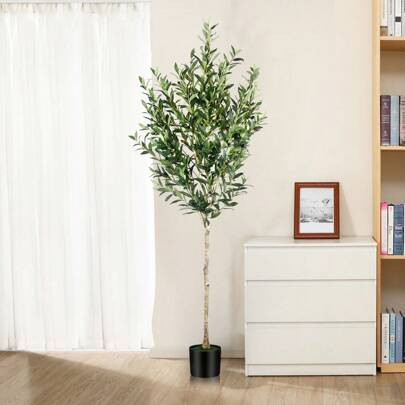 6FT Artificial Olive Tree Faux Realistic Olive Trees Fake Tree For Indoor Decor | SHEIN