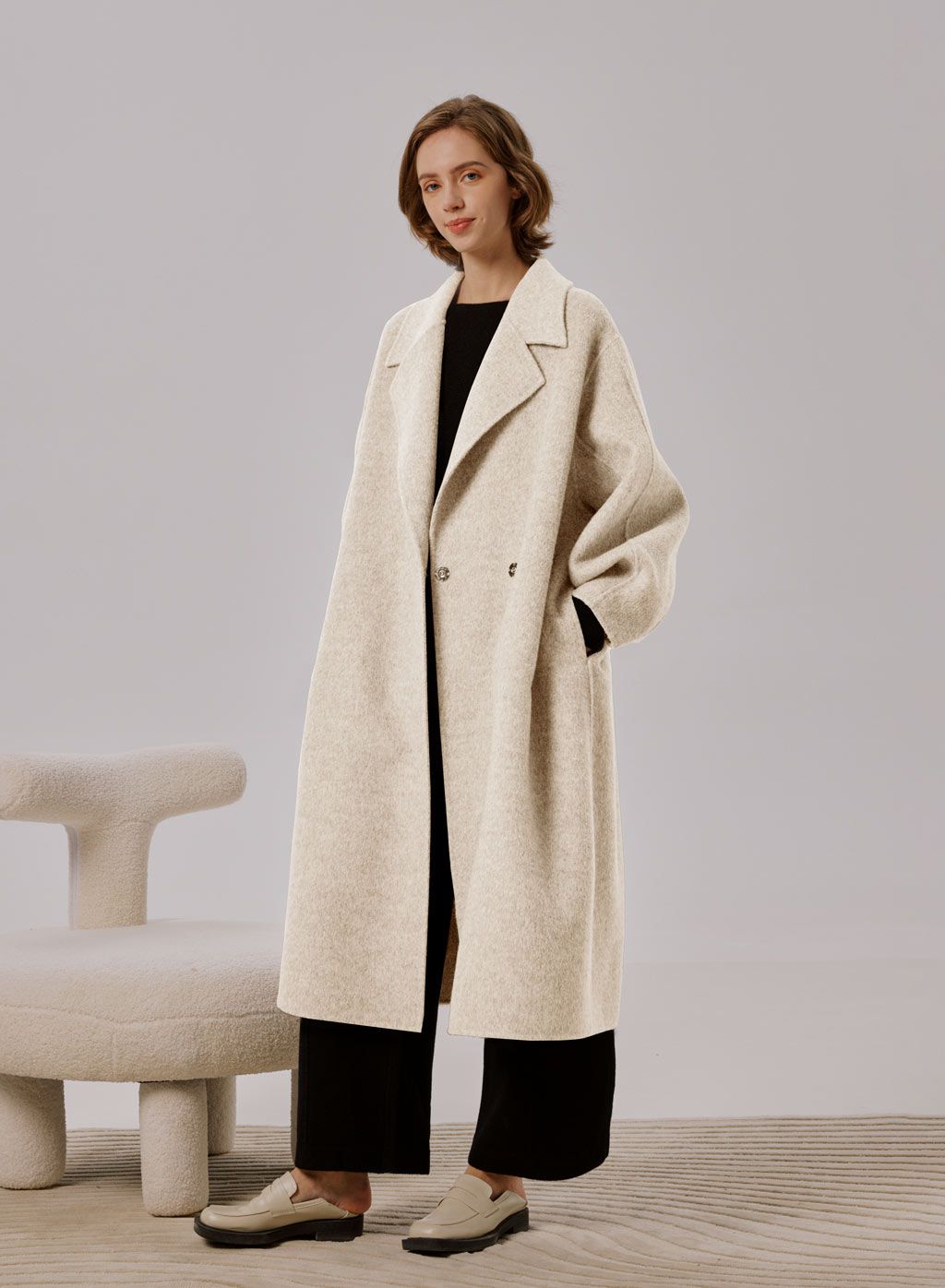 Tailored Camel Blend Coat | NAP Loungewear