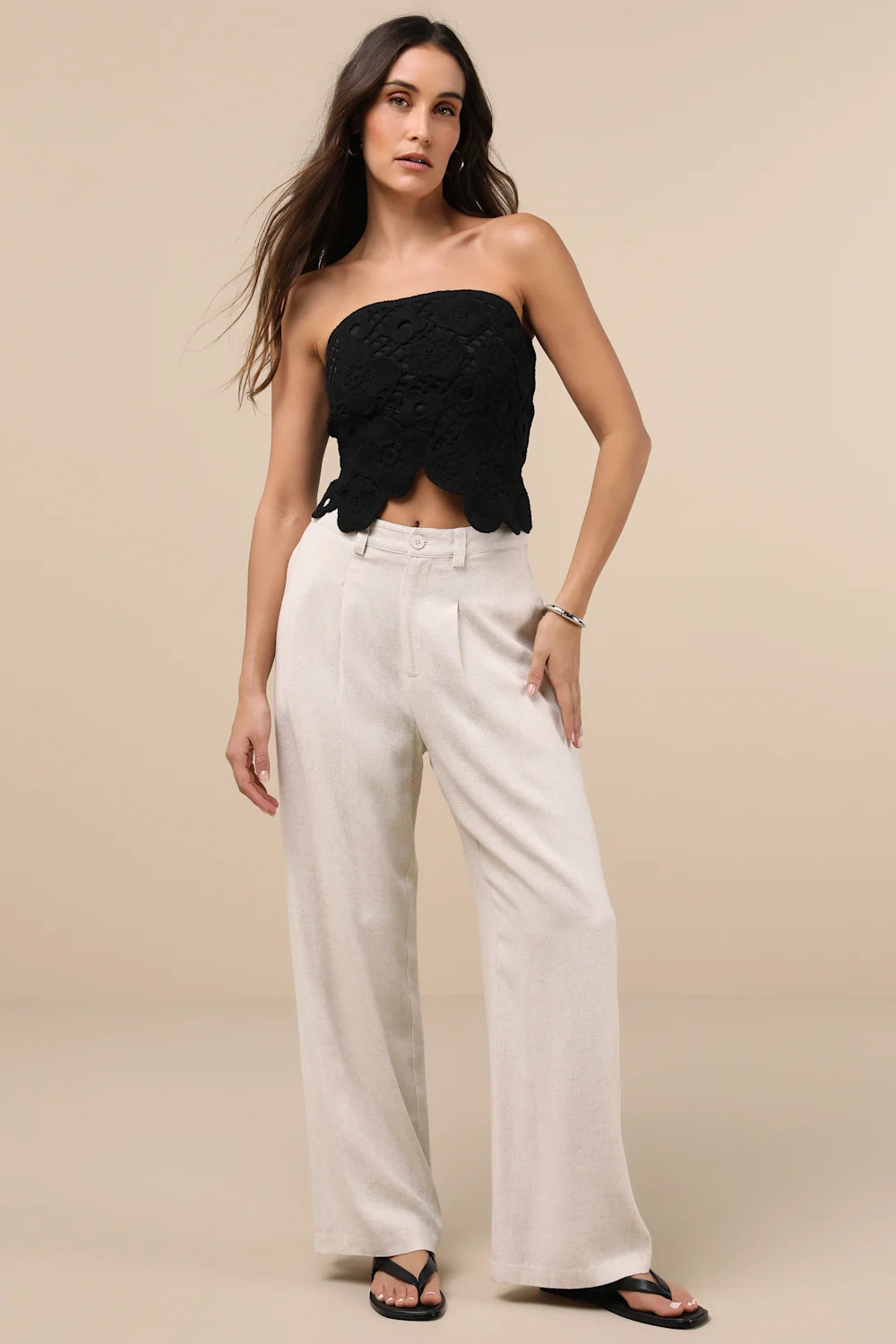 Envied Attitude Black Crochet Strapless Crop Top | Lulus