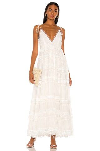 ROCOCO SAND Cia Maxi Dress in Off White from Revolve.com | Revolve Clothing (Global)