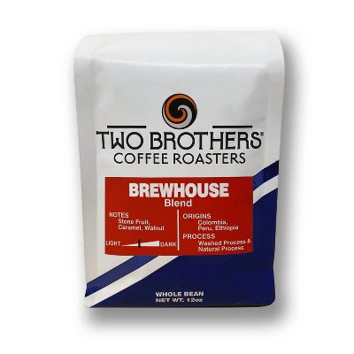 Two Brothers Brewhouse Blend Medium Roast Whole Bean Coffee - 12oz | Target