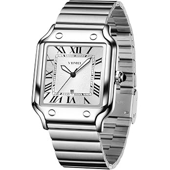 Unisex Classic Square Roman Numerals Analog Quartz Watches 30M Waterproof | Vintage Casual Wristw... | Amazon (US)