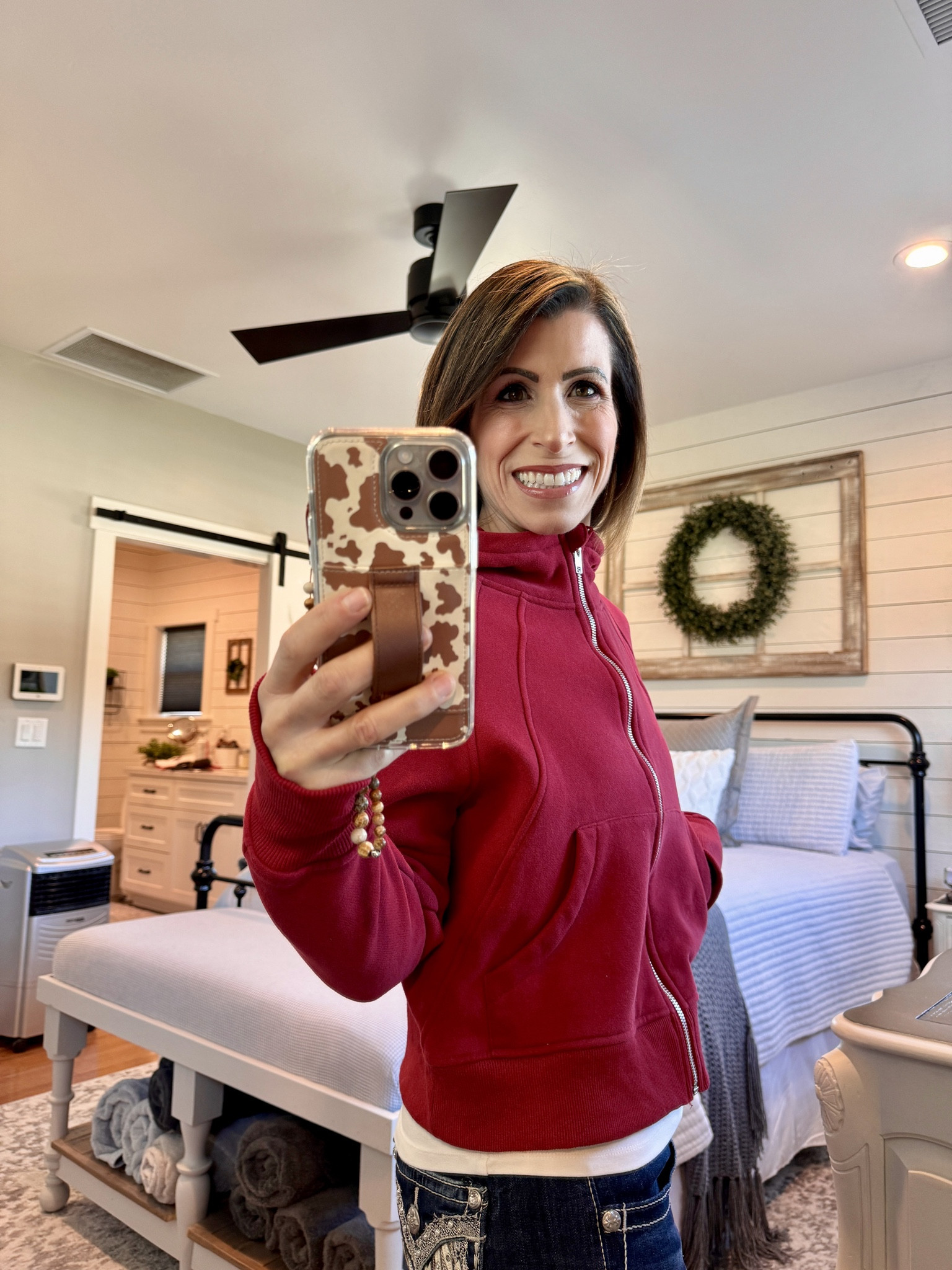 Love this cropped hoodie! So think and warm and this color is perfect a dark rich red! Fits true to size - I’m 5’3” and a -
X-small. Comes in many colors. More vibrant in person than online color shows. 

#LTKstyletip #LTKfindsunder50 #LTKover40