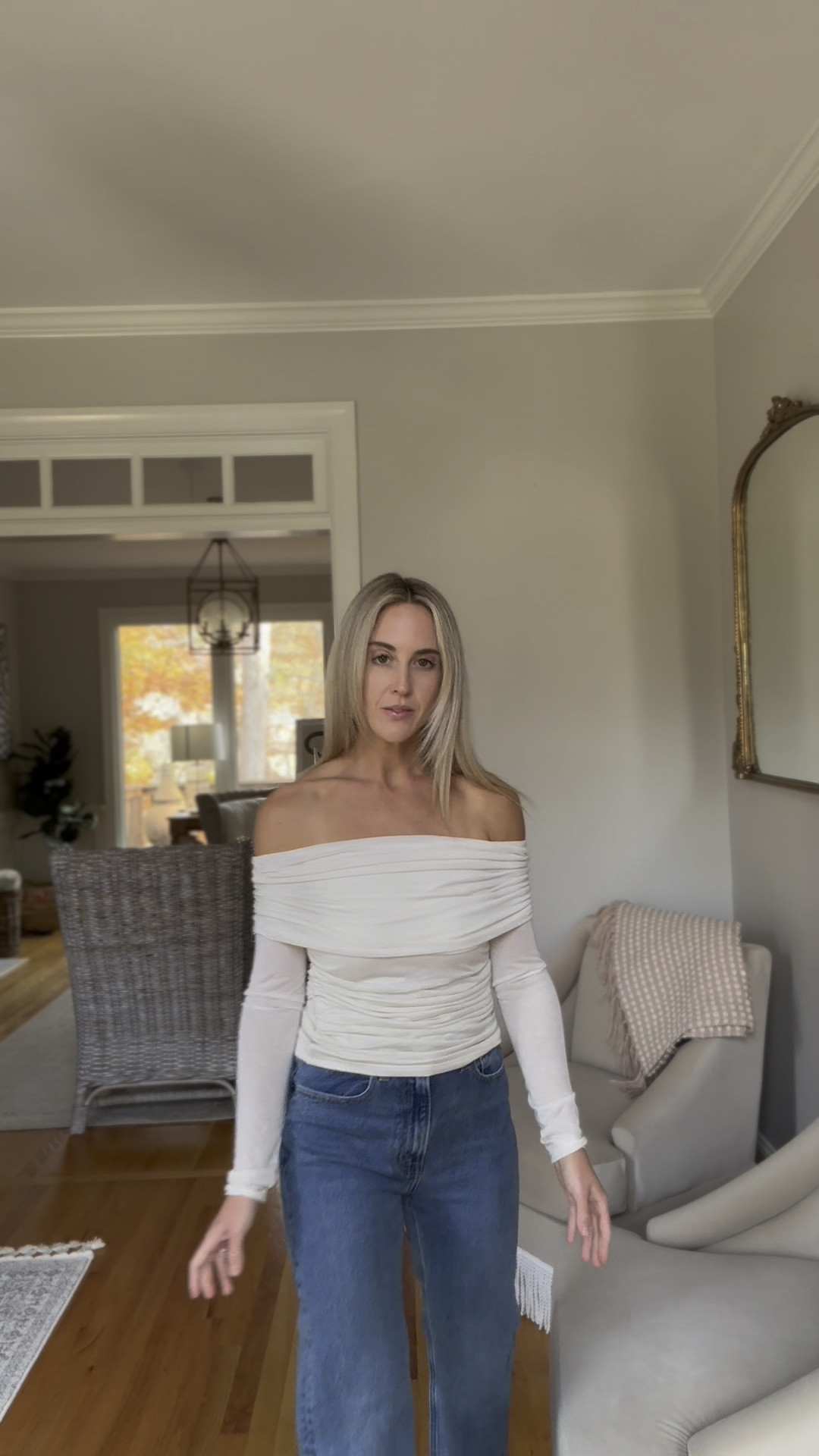 Wearing XS in the top and 24 in the jeans. 

#LTKFindsUnder100 #LTKSaleAlert #LTKCyberWeek