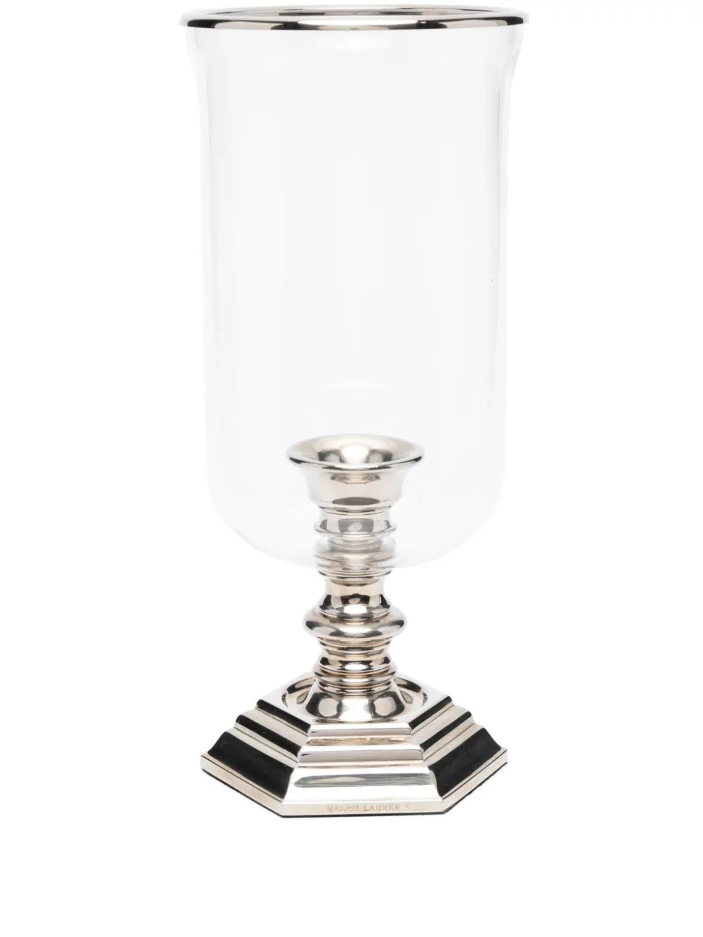 Ralph Lauren Home Classic Large Hurricane candle holder - Silver | Farfetch Global
