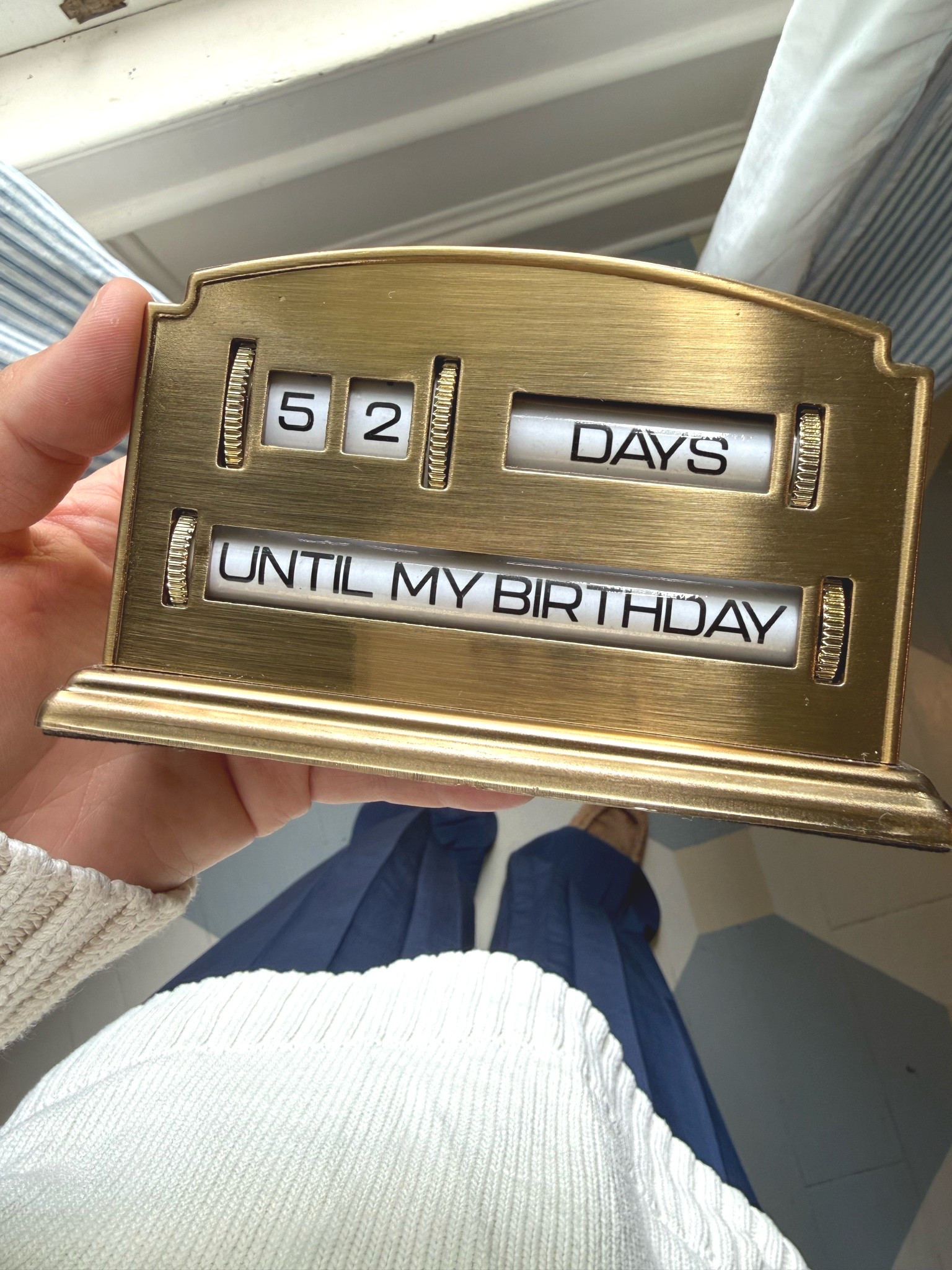 A brass advent calendar for birthdays, Christmas, Halloween and Easter!