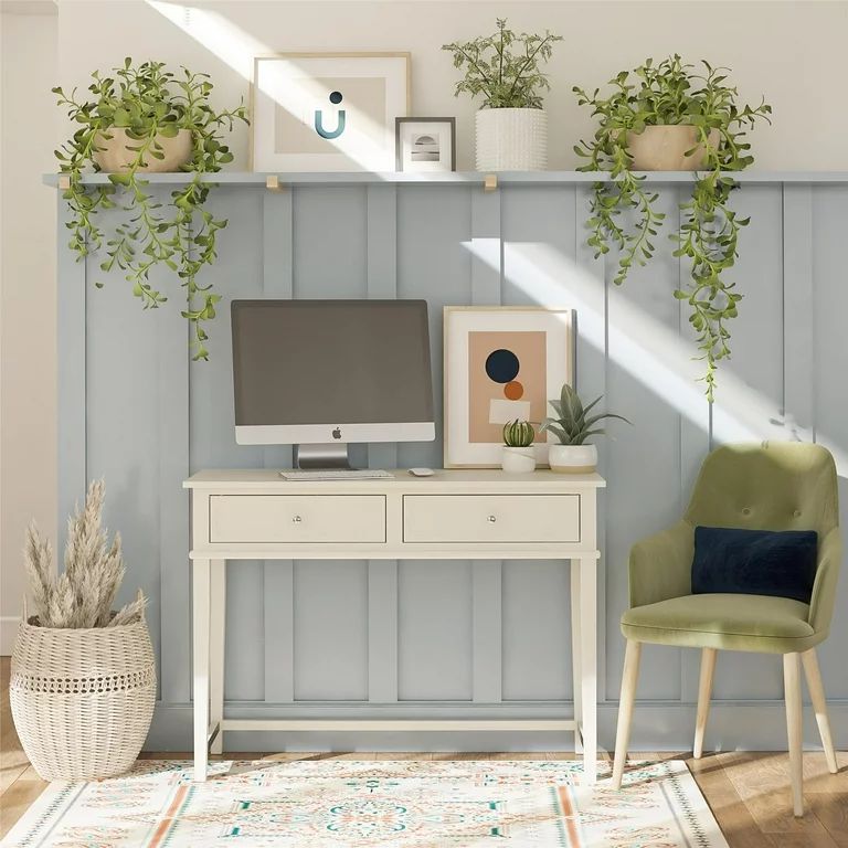 Desert Fields Eclectic Boho Writing Desk, Soft White | Walmart (US)