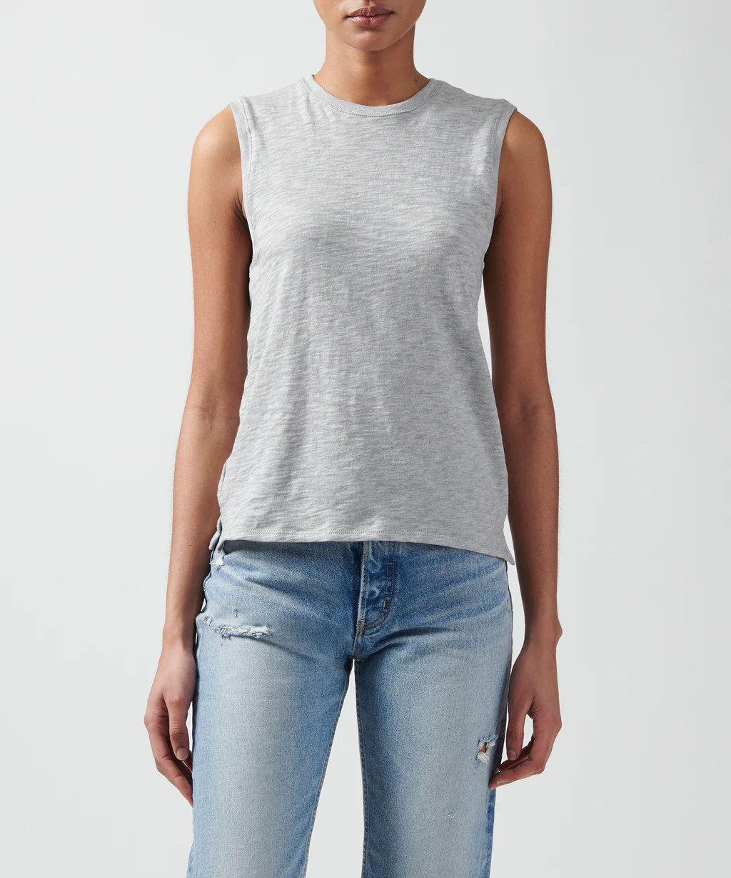 Slub Jersey Sleeveless Schoolboy Tee - Army | ATM Collection