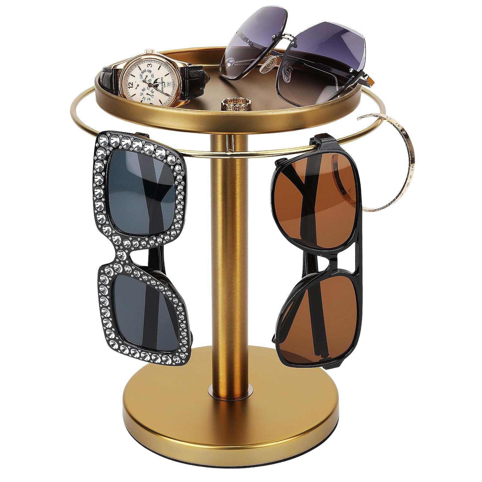 360° Rotating Sunglass Organizer Storage, Stainless Steel Glasses Holder Stand, Glasses Organize... | Amazon (US)