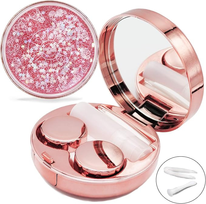 Contact Lens Case, Cute Travel Size Eye Colored Contacts Lenses Applicator Remover Tool Kit with ... | Amazon (US)