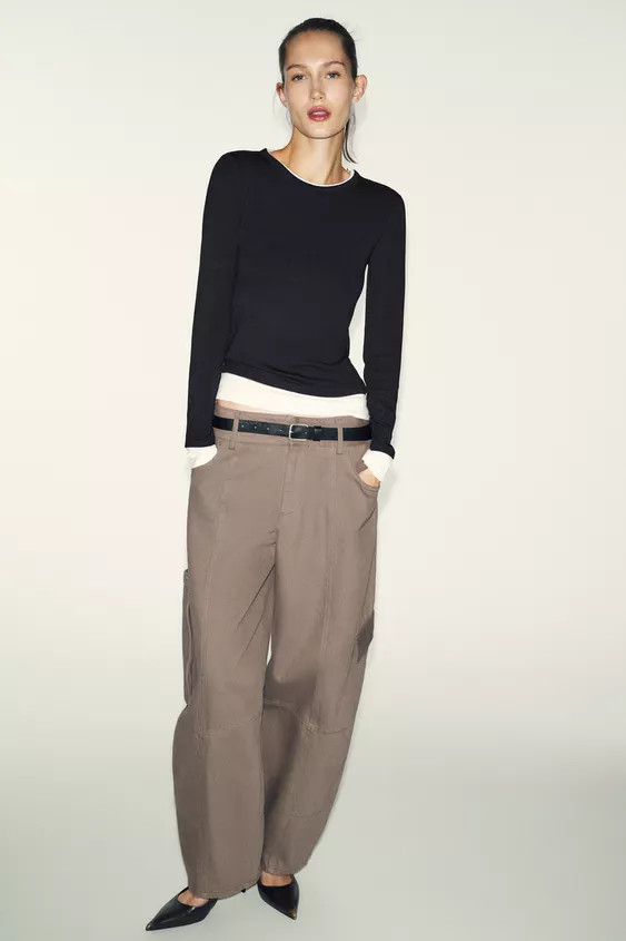 HIGH NECK LAYERED T-SHIRT | Zara AU