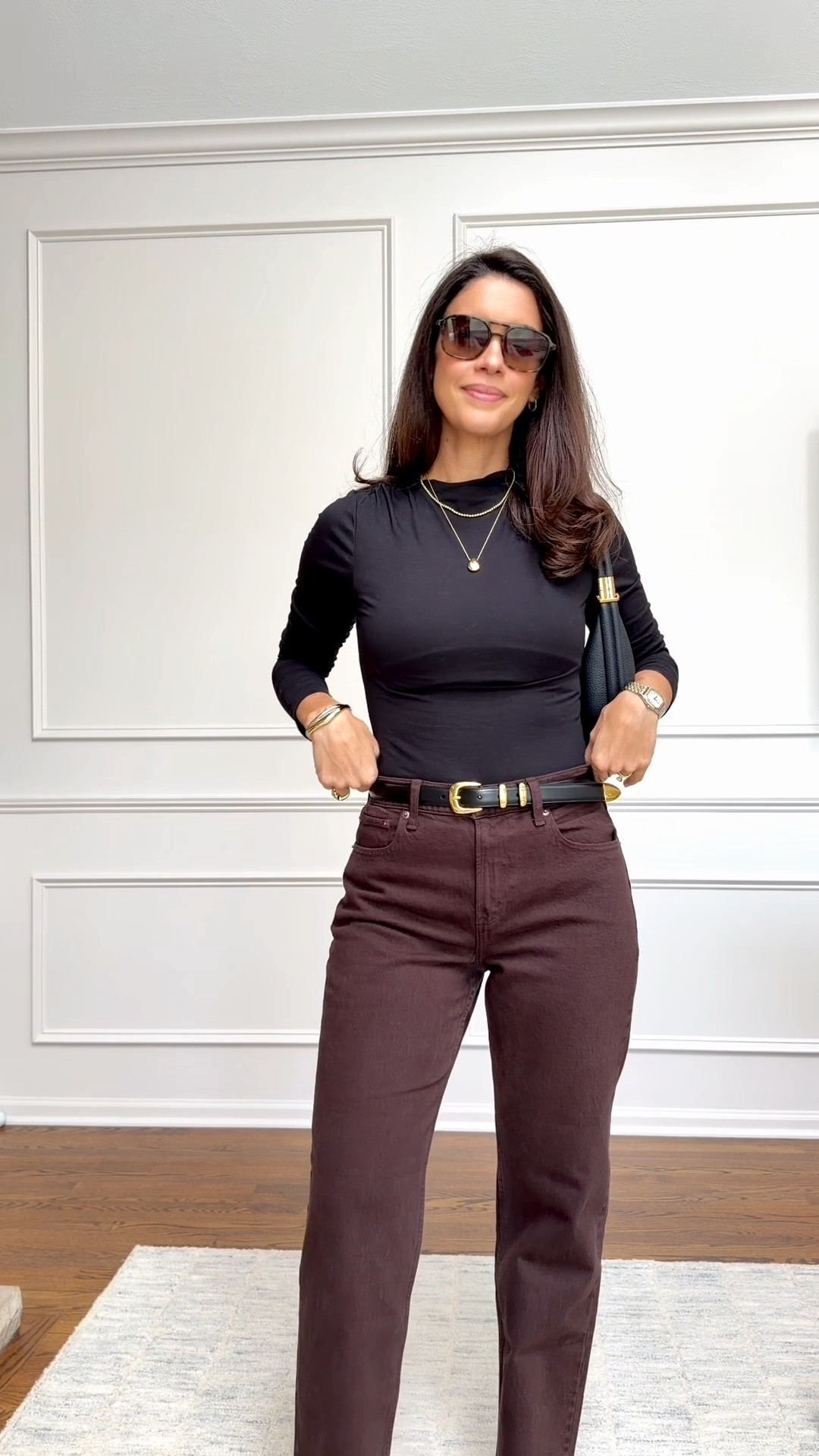 Fall outfits over 40
Love these brown jeans for Fall
They run TTS, I’m wearing a size 27 regular with regular length