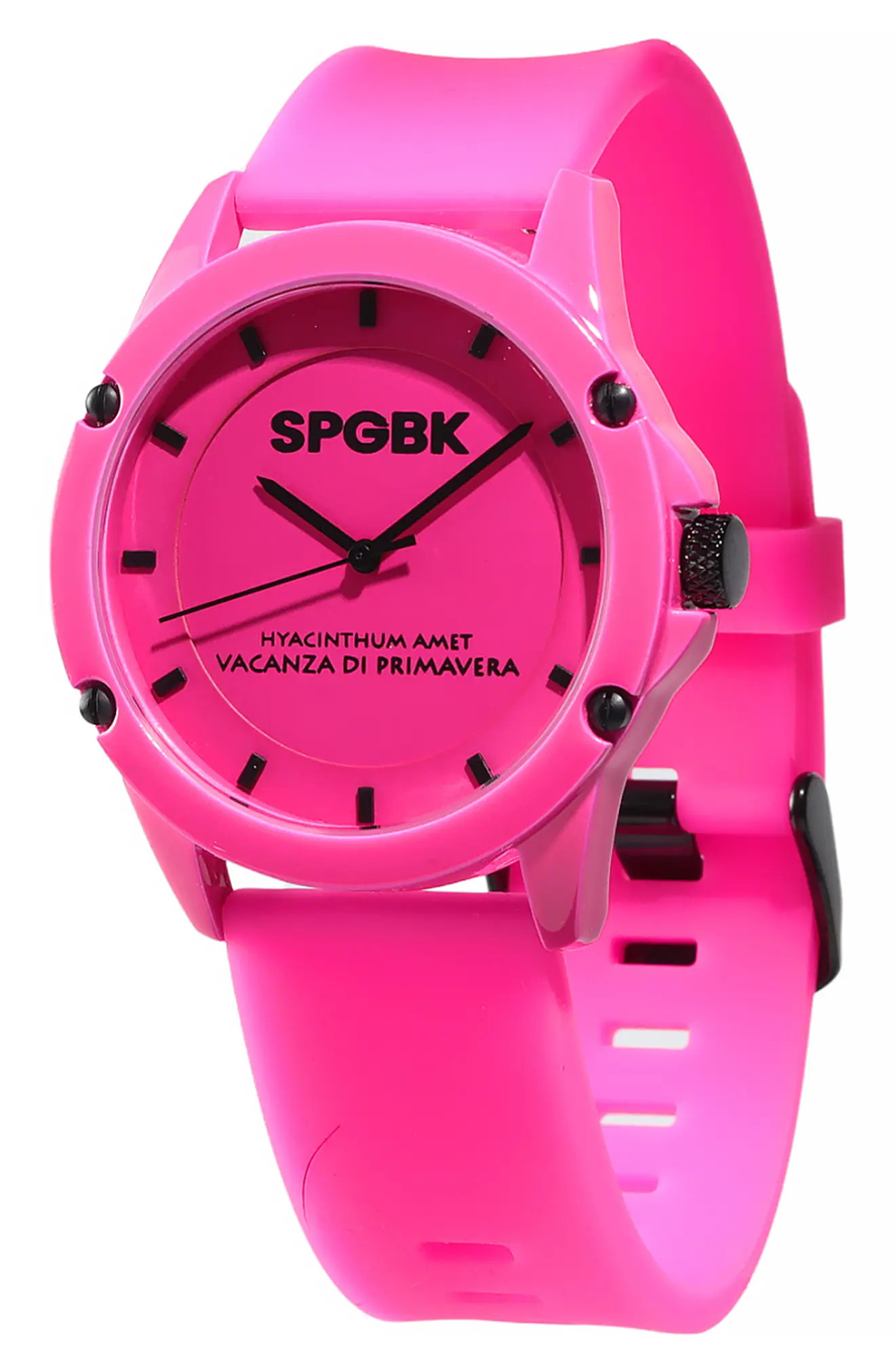 SPGBK Watches Forever Pink Silicone Strap Watch, 44mm | Nordstrom | Nordstrom