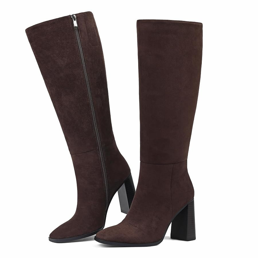 Celbreez Women's Knee-High Boots Square Toe Chunky Heel Tall Boots for Women Side Zipper Fall Boo... | Amazon (US)