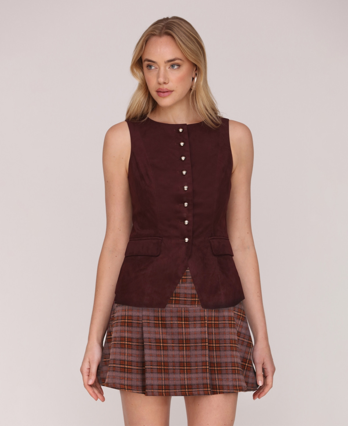 Avec Les Filles Women's Sleeveless Top - Maroon | Macy's