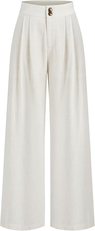 CIDER Women's Linen Blend Pants Wide Leg High Waist Business Casual Lounge Pant with Pockets | Amazon (US)