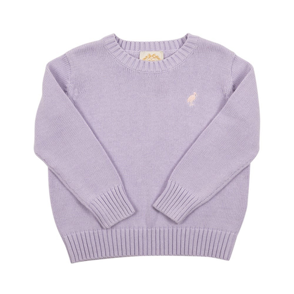 Isabelle's Sweater - Lauderdale Lavender with Palm Beach Pink Stork | The Beaufort Bonnet Company