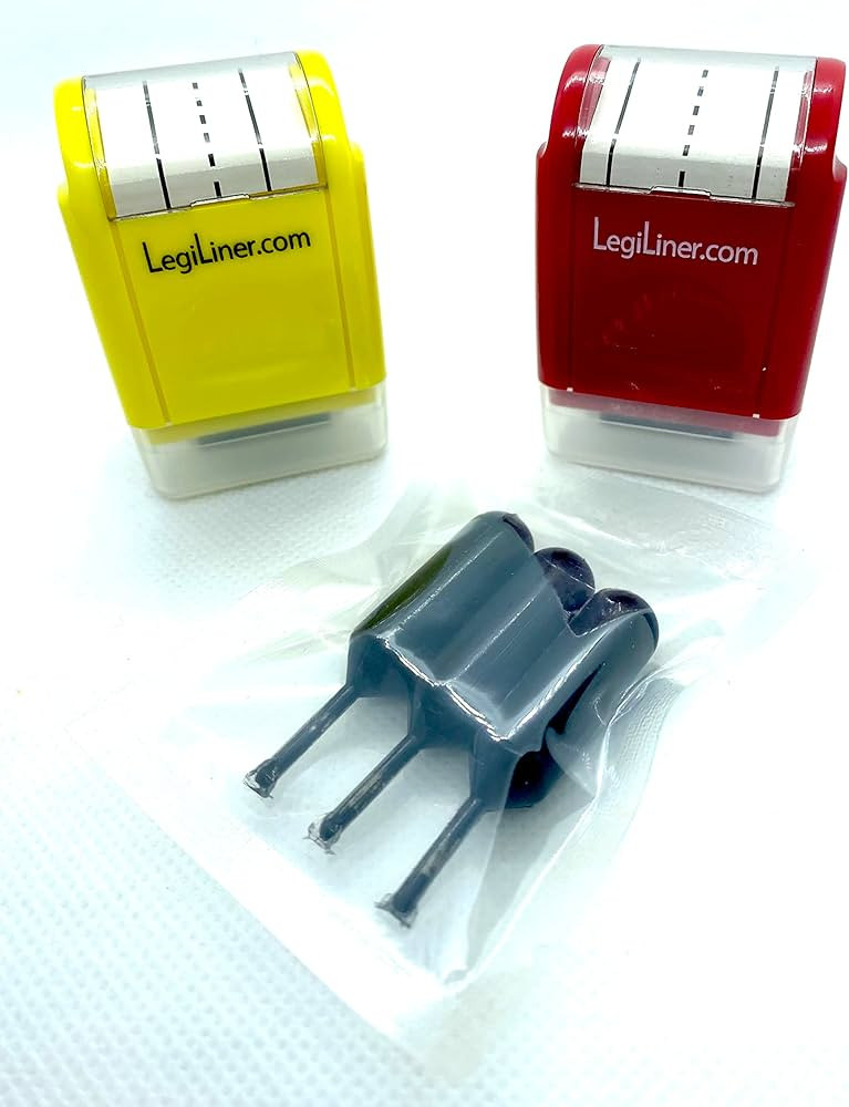 LEGILINER Set of 2: one 3/4" RED and one 1/2" Yellow and a Free Ink Refill. | Amazon (US)