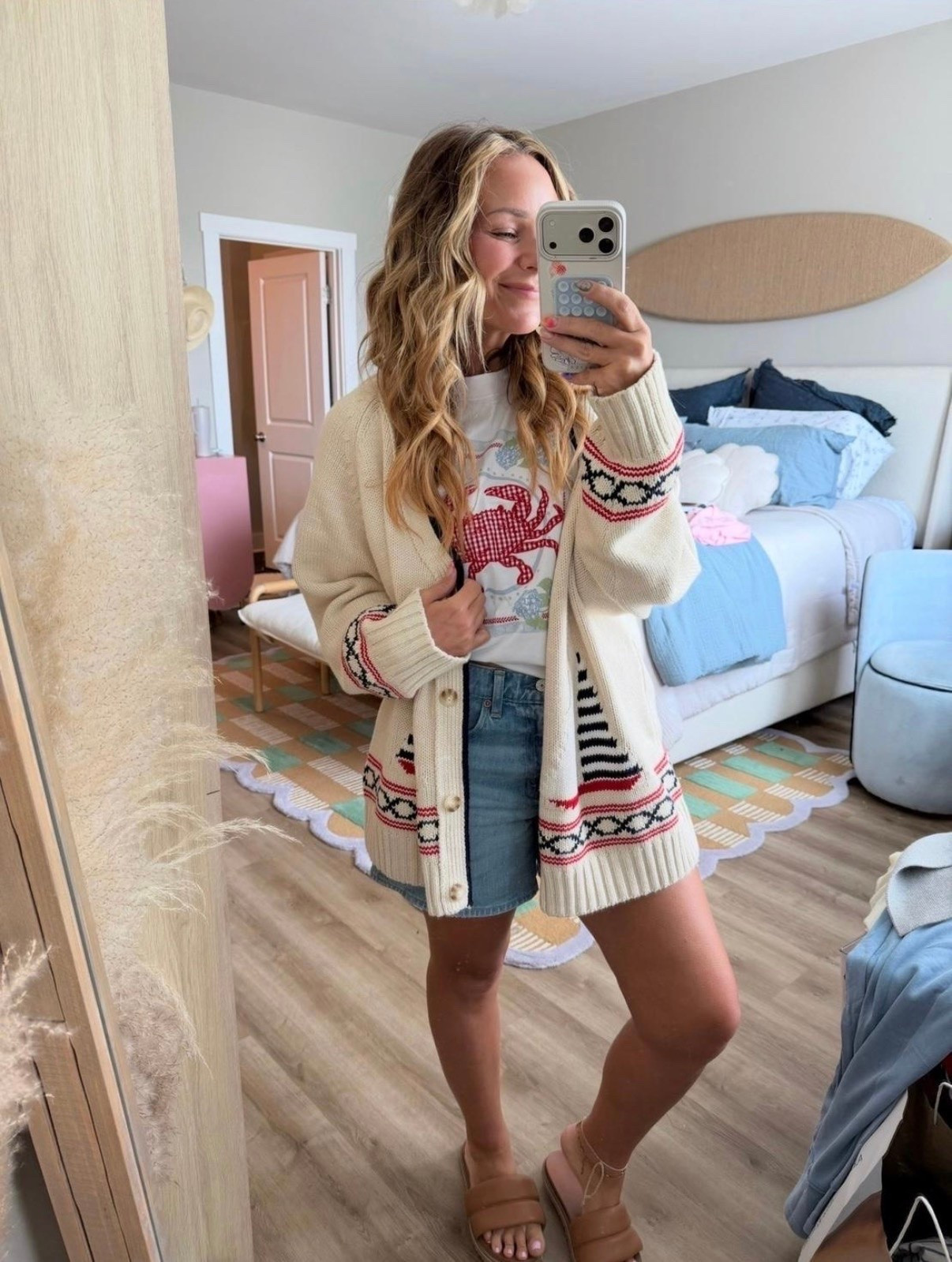 🇺🇸❤️ This crab graphic tee + oversized knit cardigan is the cutest layering combo for chilly beach mornings, coastal vacations, lake weekends, and late summer nights. Paired with a denim mini skirt and comfy neutral slides for an easy outfit you’ll wear on repeat.

coastal style, crab graphic tee, oversized cardigan, summer layering

#LTKPetite #LTKgrwm #LTKootd