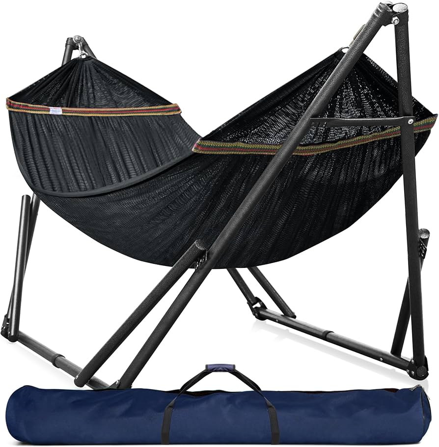 Tranquillo Double Hammock with Stand Included for 2 Persons/Foldable Hammock Stand 600 lbs Capaci... | Amazon (US)