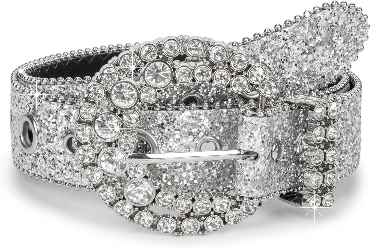 Women Rhinestone-Leather-Belts Western-Cowboy-Cowgirl Belt Bling-Diamond Waist Belt for Jeans Pan... | Amazon (US)