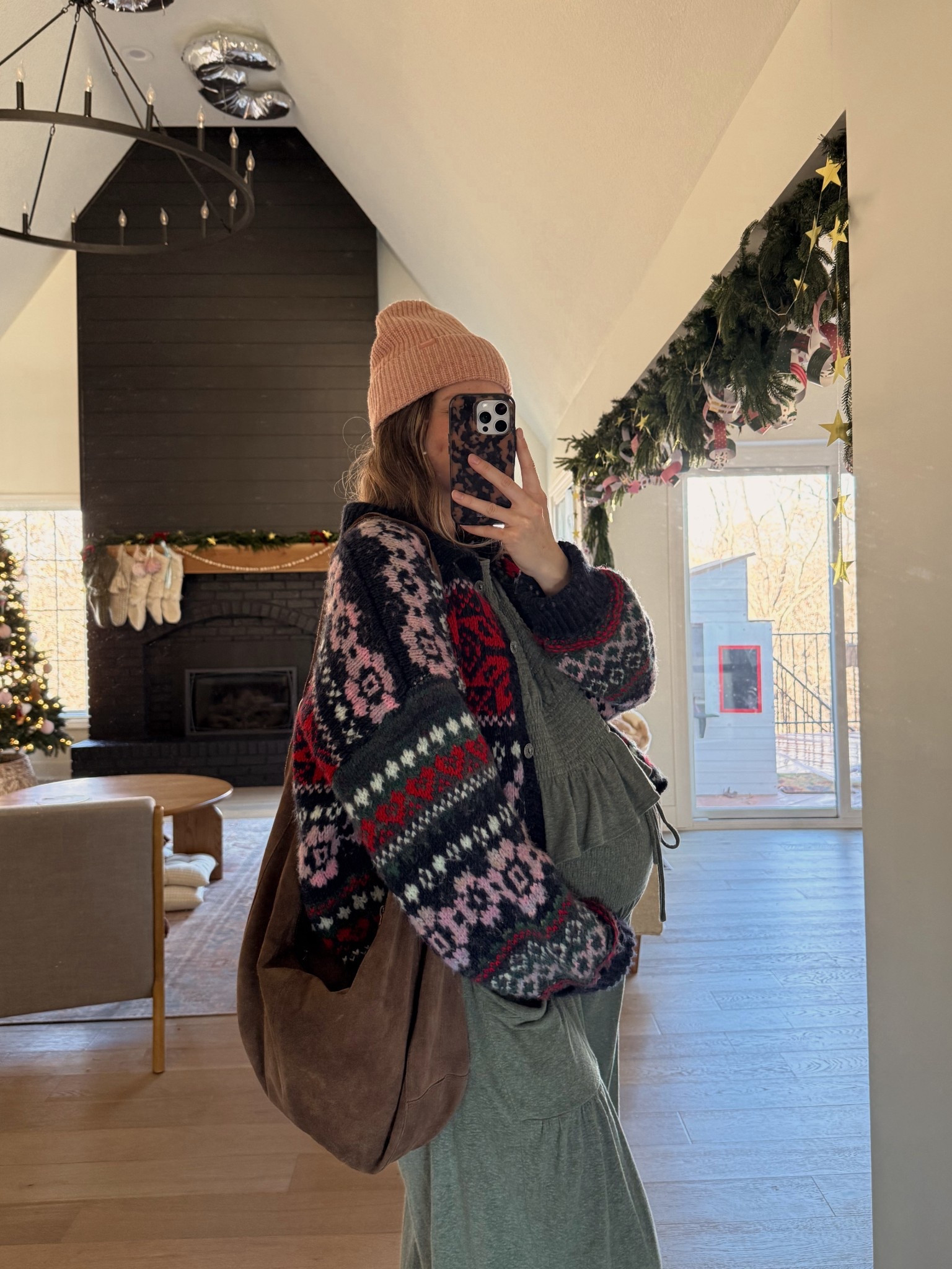 wearing xs in bump friendly set! linked similar cardigans, exact one is free people last year (snowdrift cardigan) 

#LTKSeasonal #LTKHoliday #LTKBump