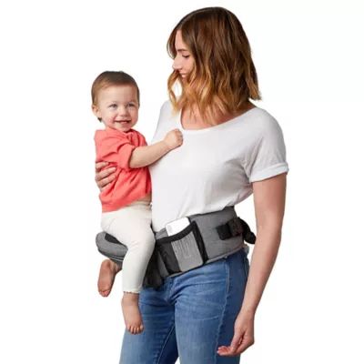 TushBaby Front/Hip Baby Carrier in Grey | Bed Bath & Beyond