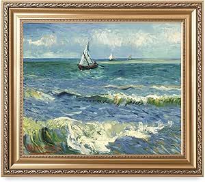 DECORARTS - The Sea at Les Saintes-Maries-de-la-Mer - Vincent Van Gogh. Giclee Print on Canvas wi... | Amazon (US)