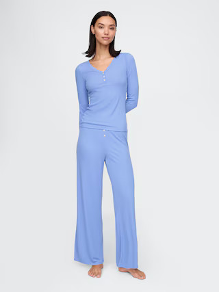 Mini Rib Wide-Leg PJ Pants | Gap (US)