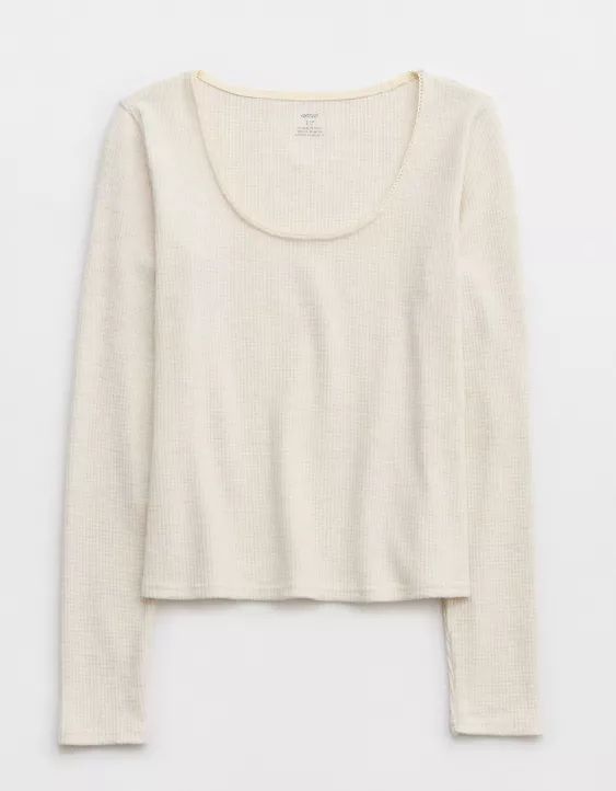 Aerie Waffle Scoop Neck Top | American Eagle Outfitters (US & CA)