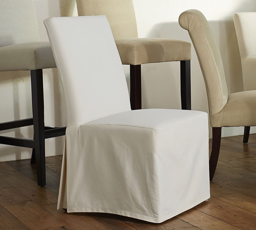 PB Comfort Square Dining Side Chair Replacement Slipcovers | Pottery Barn (US)