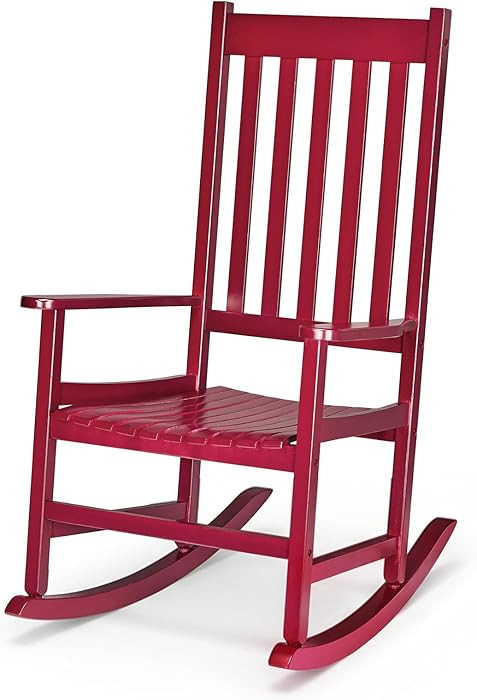 Outvita Outdoor Rocking Chair, Solid Wood High Back Rocker, All Weather Lounge Chair for Porch Pa... | Amazon (US)