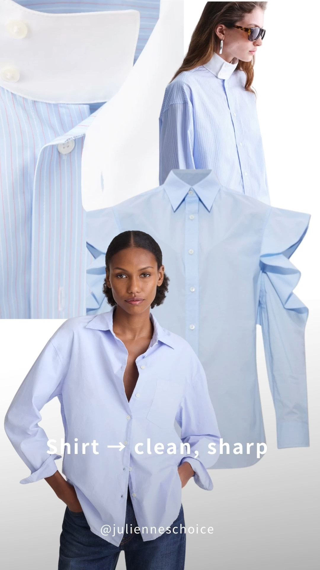 Blouse → soft, romantic Shirt → clean, sharp✨julienneschoice

#effortlessstyle
#minimalstyle #frenchstyle


#LTKootd #LTKSeasonal