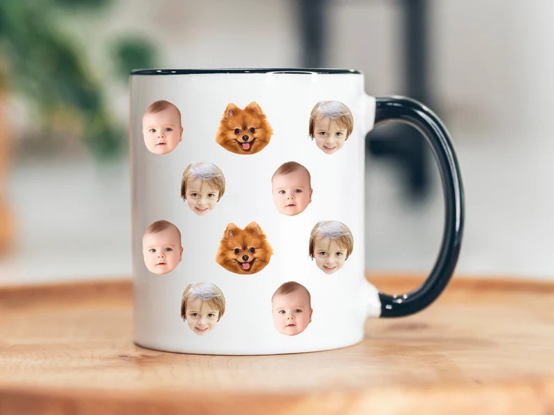 Baby and Dog Face Mug, Personalized Face Mug, Mug With Baby Picture, Custom Baby Face Mug, Pet Fa... | Etsy (Global)