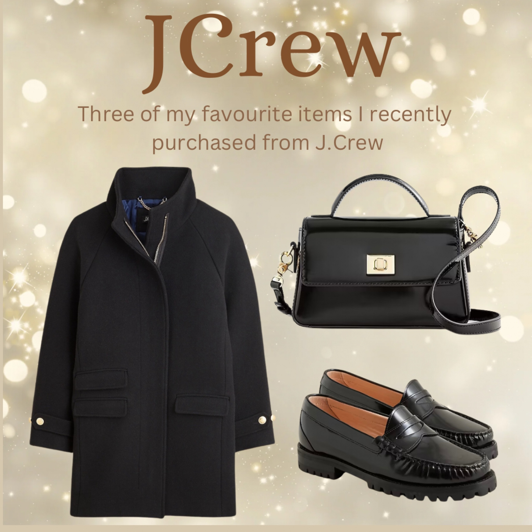 It’s no secret that I absolutely love J.Crew. Here are three of my favourite things that I picked up recently. The lug sole on the loafers is perfect for the extra support, specially if you’re walking outside. I love this coat so much. It is lined 80%, wool, which is amazing and the zipper is great for keeping the cold out. I love that you can dress it up or dress it down. (here’s a tip. It does run very large. I’m typically a size 8 to 10 and I ordered this in 4T, otherwise the sleeves were too short. I am 5’9” . This Crossbody leather bag is so perfect again you can dress it up or down the Crossbody strap comes off and it can be carried as a clutch. it’s very petite which I love, but it does fit a cell phone and those extra little essentials and that’s it. 

#LTKGiftGuide #LTKHoliday #LTKOver40