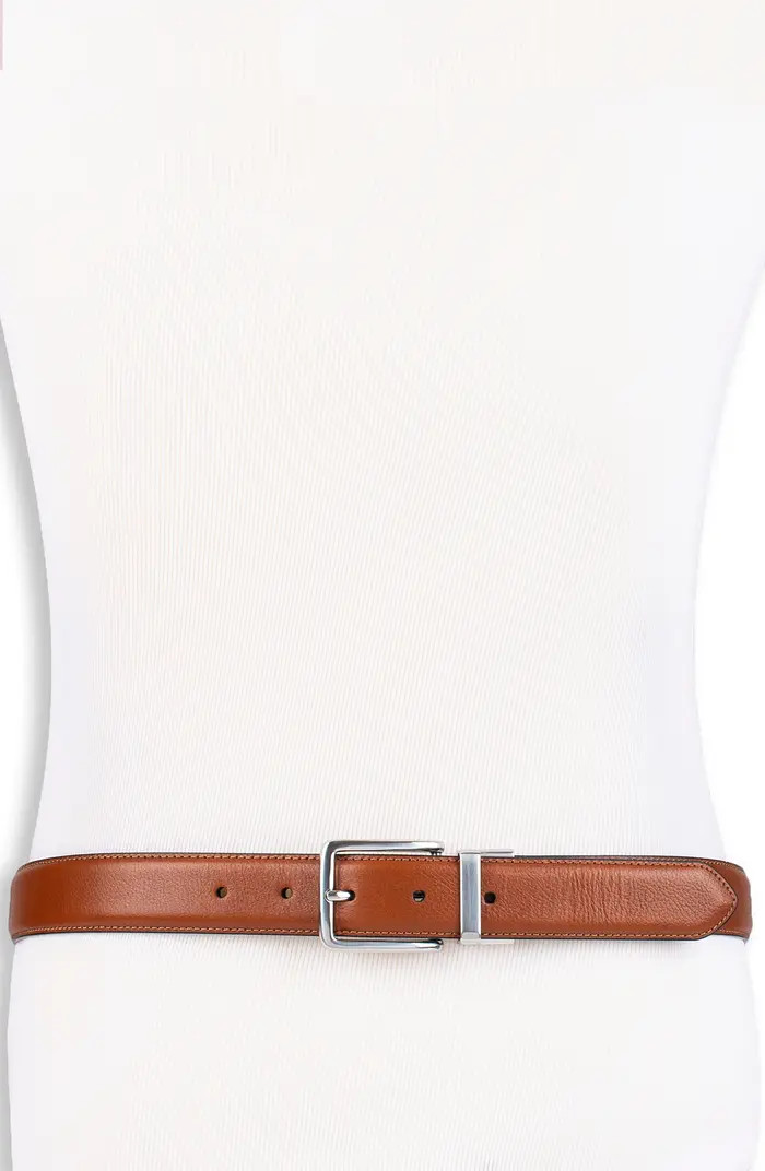 Reversible Feather Edge Leather Belt | Nordstrom