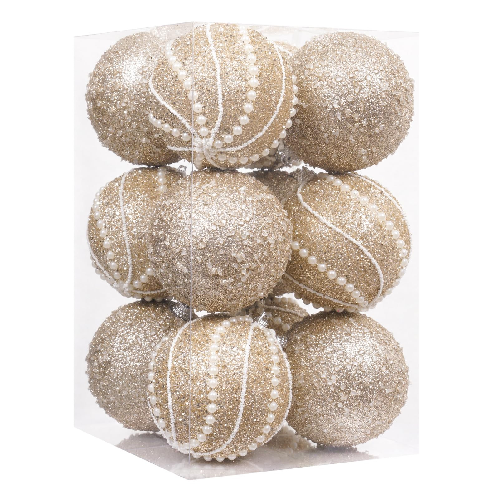 3.15" 12pcs Christmas Ball Ornaments Sequin Shatterproof Christmas Tree Ornaments DecorativeHangi... | Amazon (US)