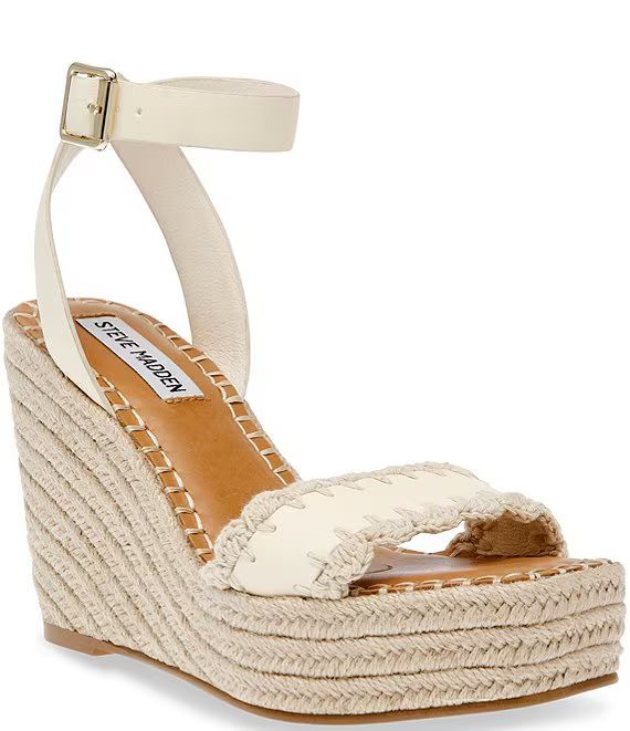 Steve Madden Undone Leather Woven Wedge Sandals | Dillard's | Dillard's