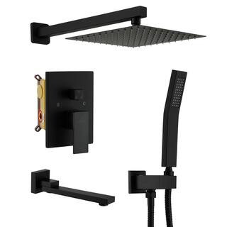 CASAINC 1-Handle 1-Spray Pattern 10 in. Wall Mount Shower Set Shower Head, Tub and Shower Faucet,... | The Home Depot