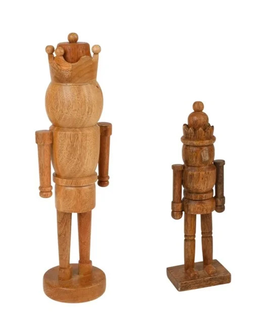 Wooden Nutcracker 2-Pack Set – Includes 16” and 8” Natural Brown Nutcracker Figures, Tradit... | Walmart (US)
