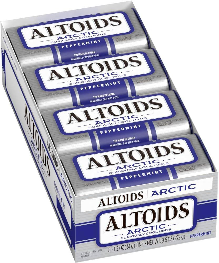 ALTOIDS Arctic Peppermint Valentine's Day Candy Breath Mints Hard Candies Bulk, 1.2 oz Tin (Pack ... | Amazon (US)