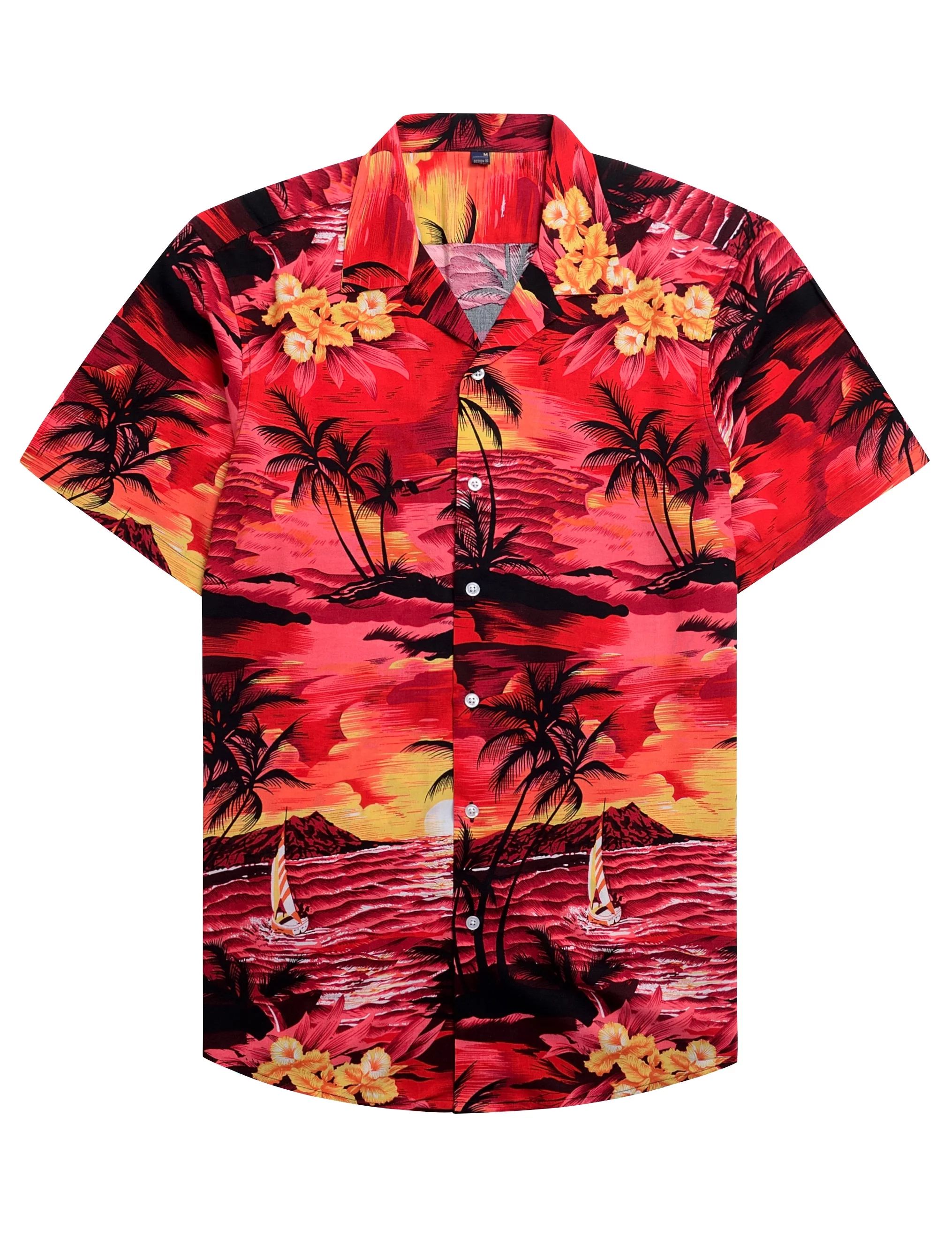 Alimens & Gentle 100% Cotton Short Sleeve Hawaiian Shirts for Men Casual Button Down Shirt - Walm... | Walmart (US)