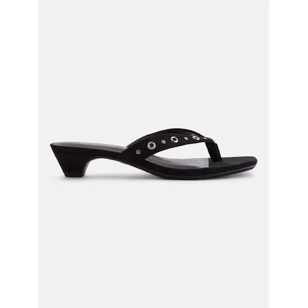No Boundaries Women's Cone Heel Thong Sandals | Walmart (US)