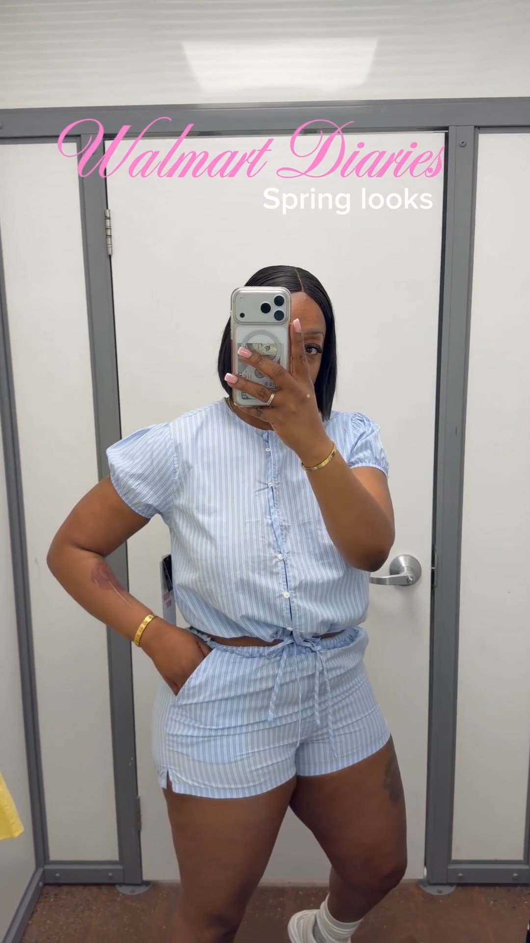 Walmart diaries 
Outfit #1 yellow and black dress 
Size large 
Outfit #2 top small shorts large 
Outfit #3 top small pants large 
Outfit #4 top medium shorts large 
Yellow dress large 

#LTKgrwm #LTKU #LTKootd