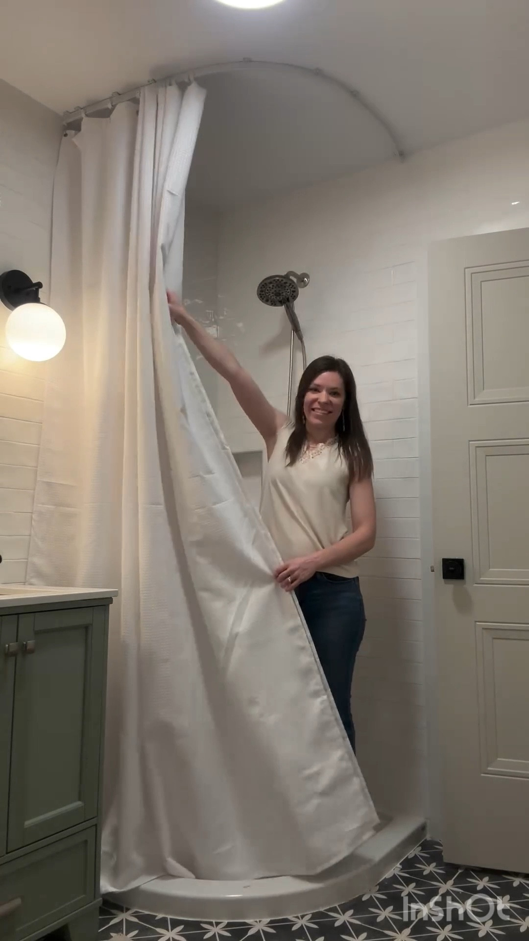 Sometimes you have to design out side of the box! I found a really awesome solution for a shower curtain and it would absolutely work for a regular bath or shower too! 

#LTKHome #LTKStyleTip #LTKVideo